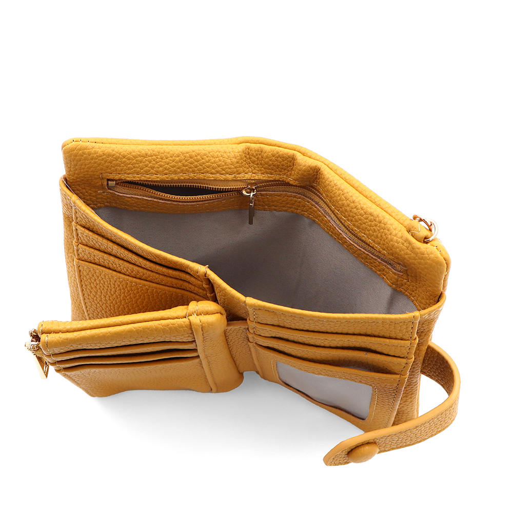 Női pénztárca csuklópánttal – mustársárga