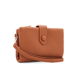 Női pénztárca csuklópánttal – téglabarna