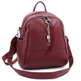 2 az 1-ben – Hátizsák és táska két nagy rekesszel és kulcstartóval – bordó