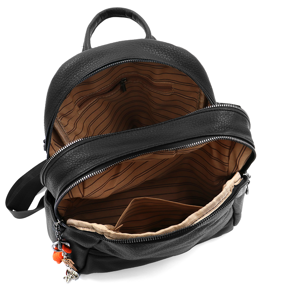 2 az 1-ben – Hátizsák és táska két nagy rekesszel és kulcstartóval – fekete