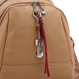 2 az 1-ben – Hátizsák és táska két nagy rekesszel és kulcstartóval – világosbarna