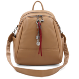 2 az 1-ben – Hátizsák és táska két nagy rekesszel és kulcstartóval – világosbarna