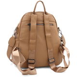 2 az 1-ben – Hátizsák és táska két nagy rekesszel és kulcstartóval – világosbarna