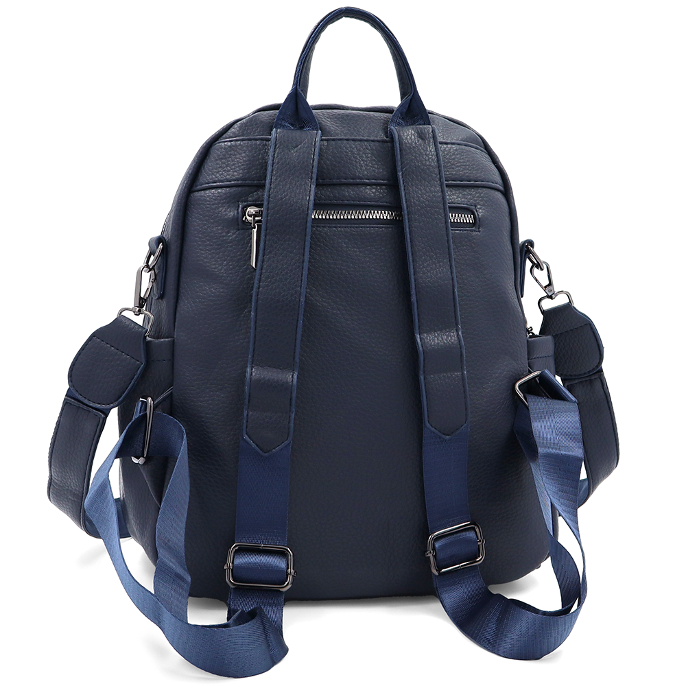 2 az 1-ben – Hátizsák és táska két nagy rekesszel és kulcstartóval – sötétkék