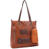 Nagy táska sok zsebbel és kényelmes fogantyúkkal - cserépbarna