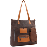 Nagy táska sok zsebbel és kényelmes fogantyúkkal - barna