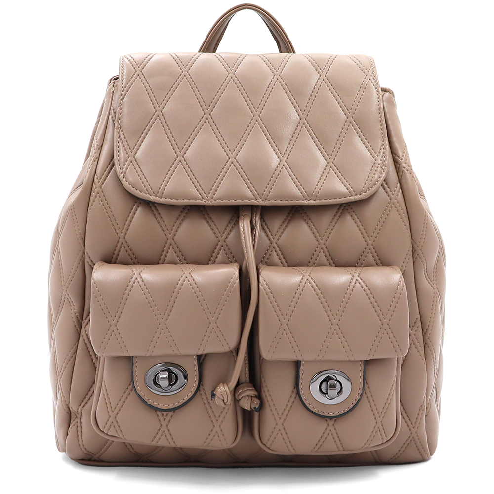 2 az 1-ben - Kapitonált hátizsák és táska Dariya - világosbarna