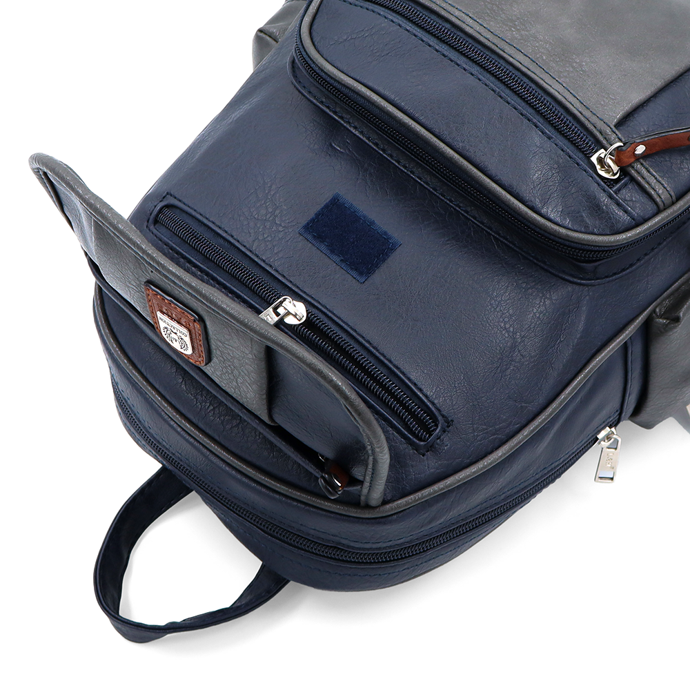 Női hátizsák sok zsebbel – sötétkék