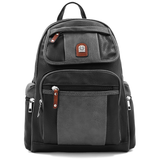 Női hátizsák sok zsebbel – fekete/szürke