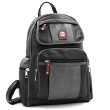 Női hátizsák sok zsebbel – fekete/szürke