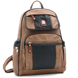 Női hátizsák sok zsebbel – világosbarna