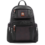 Női hátizsák sok zsebbel – fekete/barna