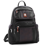 Női hátizsák sok zsebbel – fekete/barna