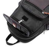 Női hátizsák sok zsebbel – fekete/barna