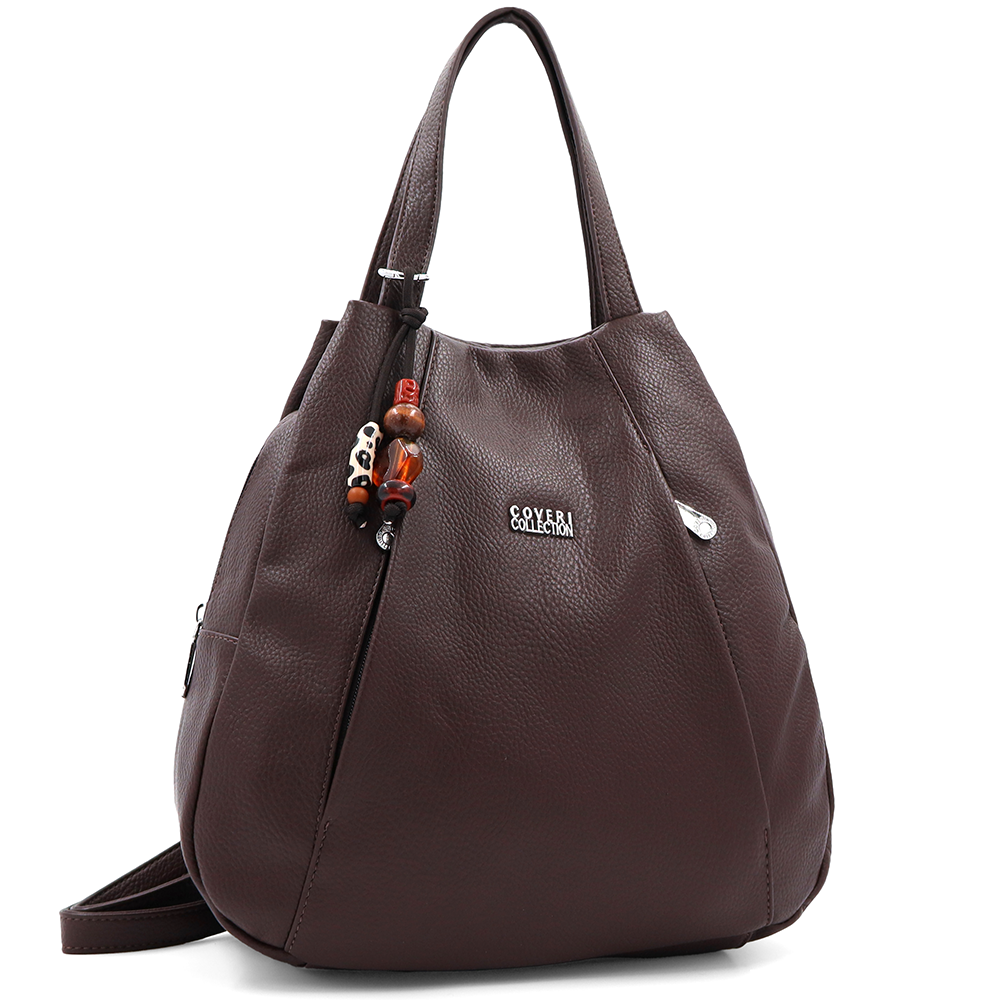 2 az 1-ben – hátizsák és táska kulcstartóval – barna