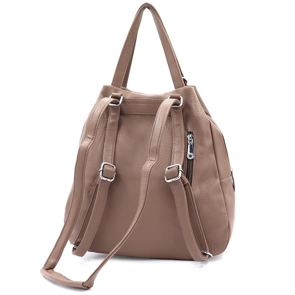 2 az 1-ben – hátizsák és táska kulcstartóval – világosbarna