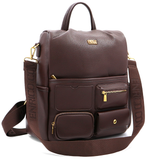 ENRICO COVERI – 2 az 1-ben női hátizsák és táska, titkos záródással és sok zsebbel – barna