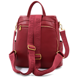 ENRICO COVERI – 2 az 1-ben női hátizsák és táska, titkos záródással és sok zsebbel – piros