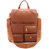 ENRICO COVERI – 2 az 1-ben női hátizsák és táska, titkos záródással és sok zsebbel – téglabarna