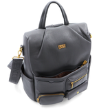 ENRICO COVERI – 2 az 1-ben női hátizsák és táska, titkos záródással és sok zsebbel – szürke