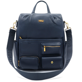 ENRICO COVERI – 2 az 1-ben női hátizsák és táska, titkos záródással és sok zsebbel – sötétkék