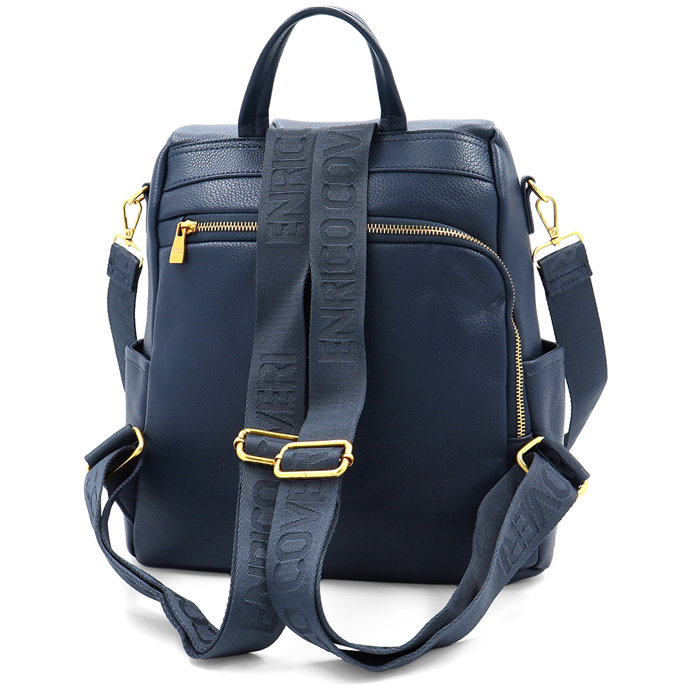 ENRICO COVERI – 2 az 1-ben női hátizsák és táska, titkos záródással és sok zsebbel – sötétkék