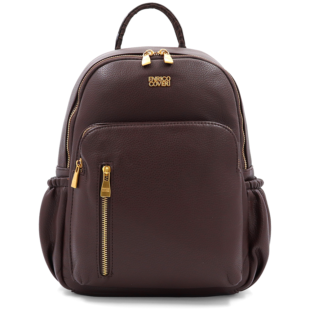 ENRICO COVERI – női hátizsák sok zsebbel – barna