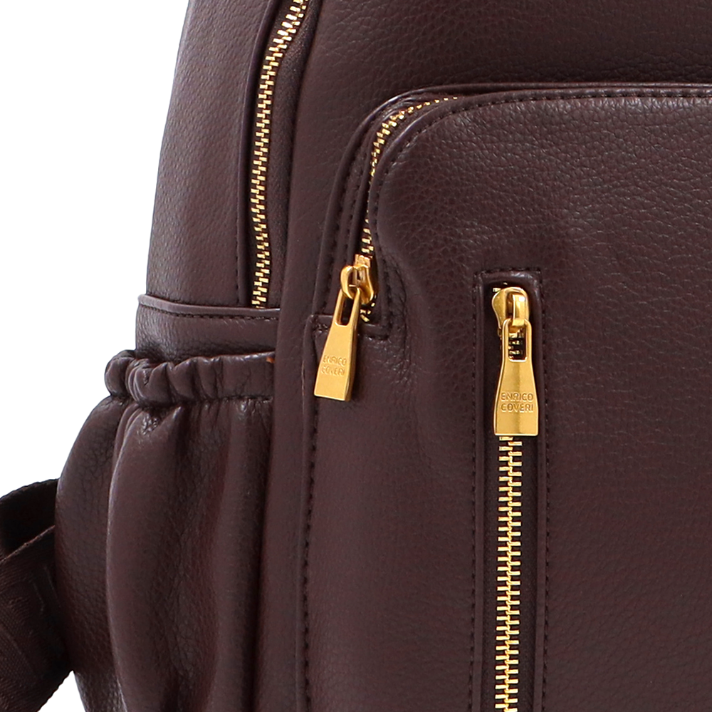 ENRICO COVERI – női hátizsák sok zsebbel – barna