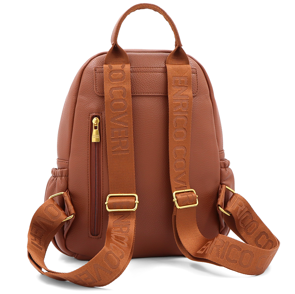 ENRICO COVERI – női hátizsák sok zsebbel – téglabarna