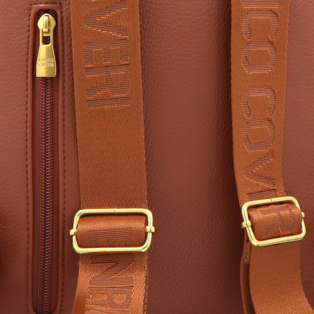 ENRICO COVERI – női hátizsák sok zsebbel – téglabarna