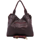 Nagy méretű női táska, vintage hatású – bordó
