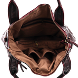 Nagy méretű női táska, vintage hatású – bordó