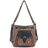 2 az 1-ben – táska és hátizsák sok zsebbel – világosbarna