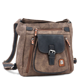 2 az 1-ben – táska és hátizsák sok zsebbel – világosbarna