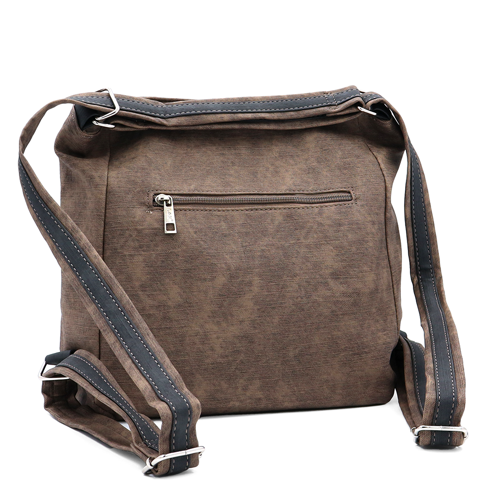 2 az 1-ben – táska és hátizsák sok zsebbel – világosbarna