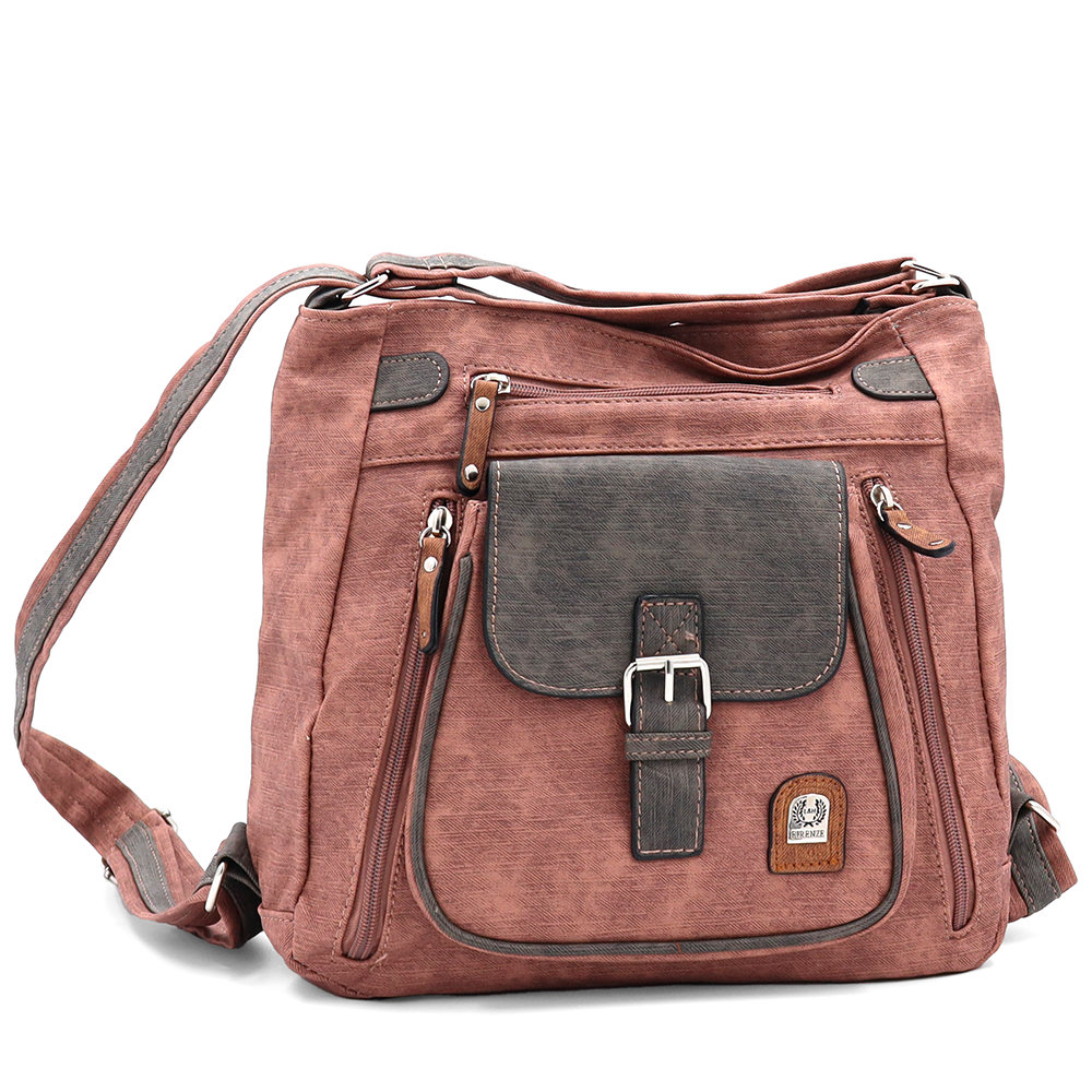 2 az 1-ben – táska és hátizsák sok zsebbel – rózsaszín