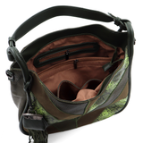 Nagy méretű női táska, kígyóbőr mintás – zöld