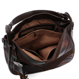 Nagy méretű női táska, kígyóbőr mintás – barna