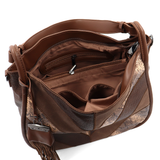 Nagy méretű női táska, kígyóbőr mintás – világosbarna