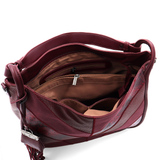 Nagy méretű női táska, kígyóbőr mintás – bordó