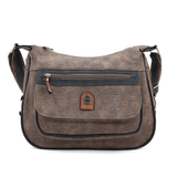 Kétrekeszes női válltáska – világosbarna