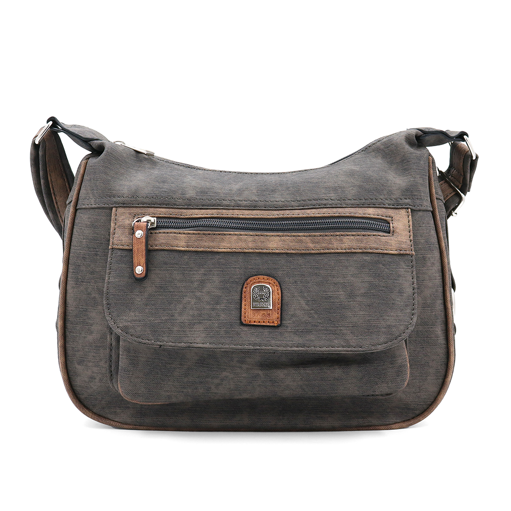 Kétrekeszes női válltáska – szürke