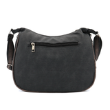 Kétrekeszes női válltáska – fekete/világosbarna