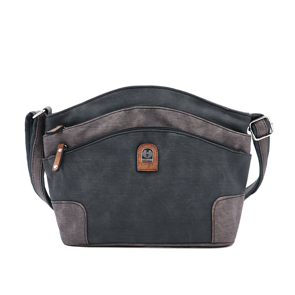 Női válltáska – fekete/világosbarna