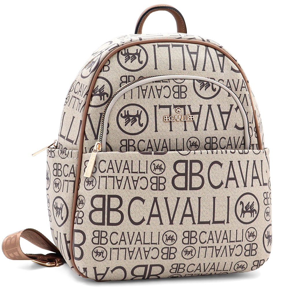 2 az 1-ben – hátizsák és táska mintával – világosbarna