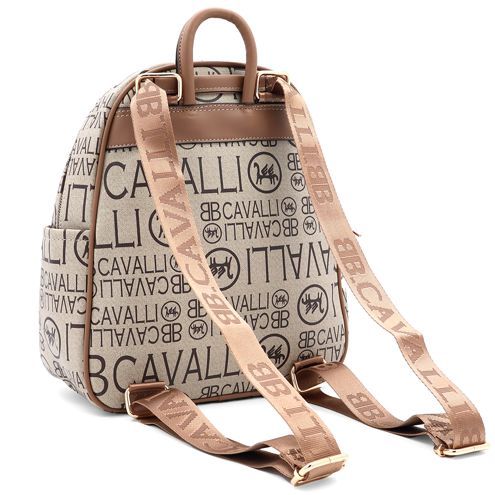 2 az 1-ben – hátizsák és táska mintával – világosbarna