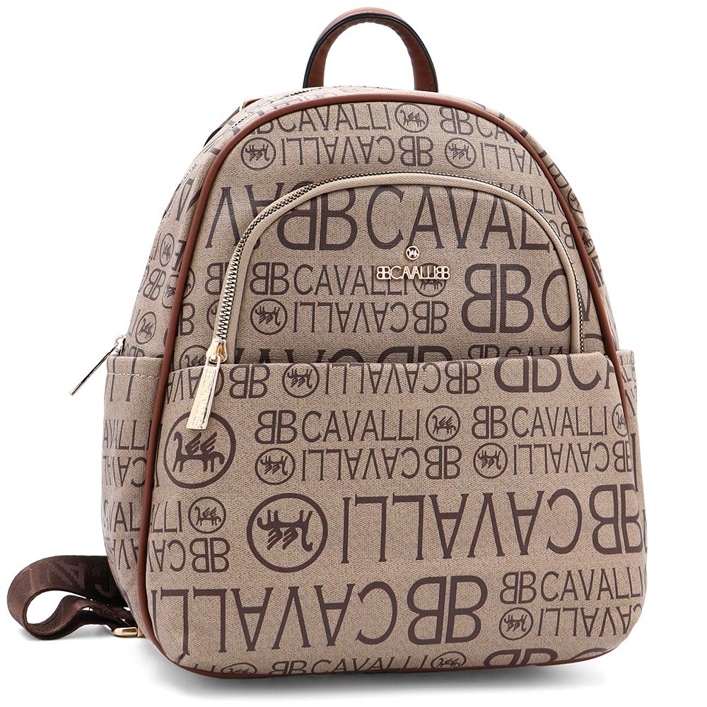 2 az 1-ben – hátizsák és táska mintával – téglabarna