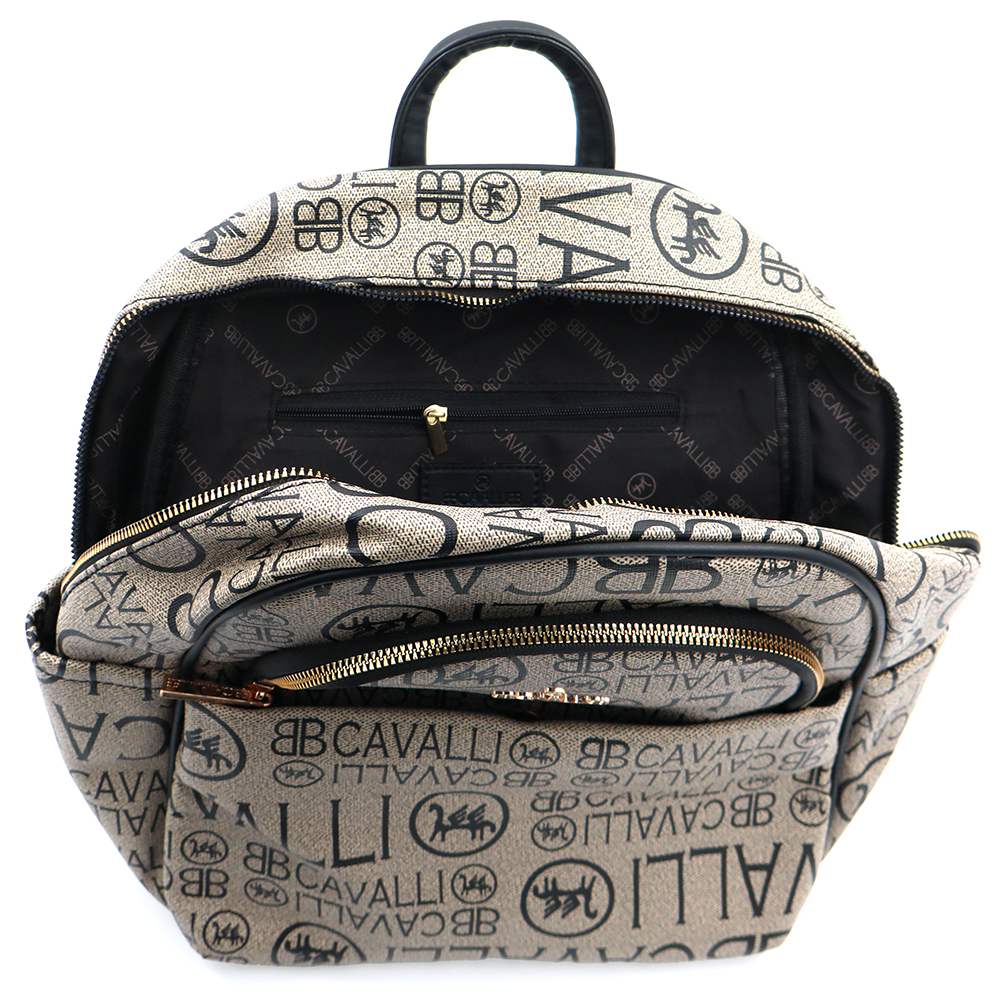 2 az 1-ben – hátizsák és táska mintával – világosbarna/fekete