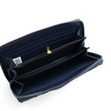 Nagy méretű női pénztárca mintával – bézs/kék