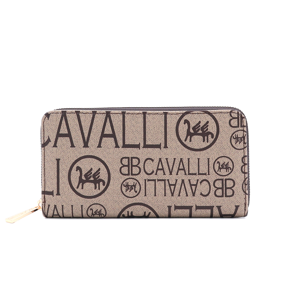 Nagy méretű női pénztárca mintával – világosbarna